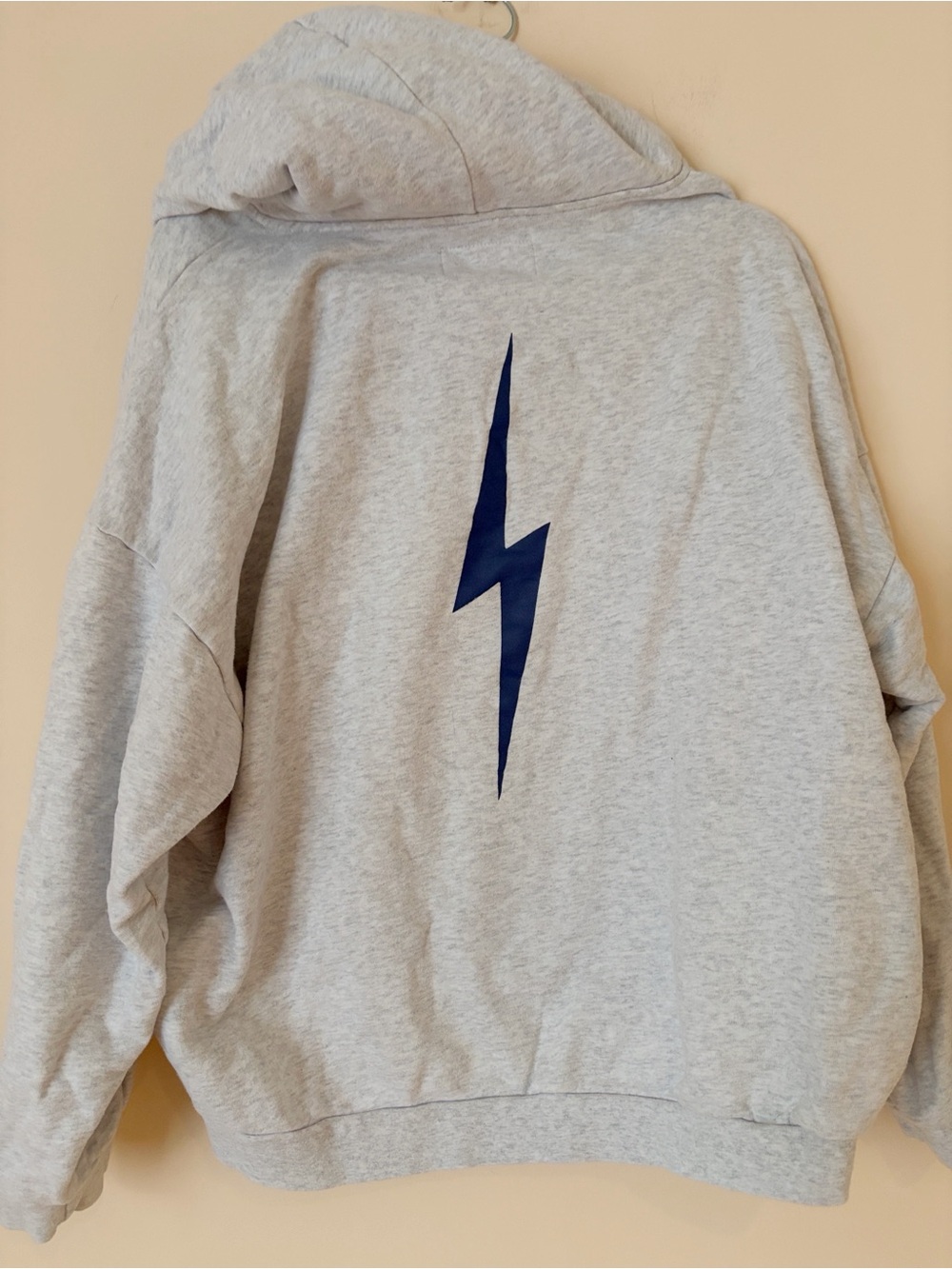 Starfit gray lightning bolt hoodie sweatshirt